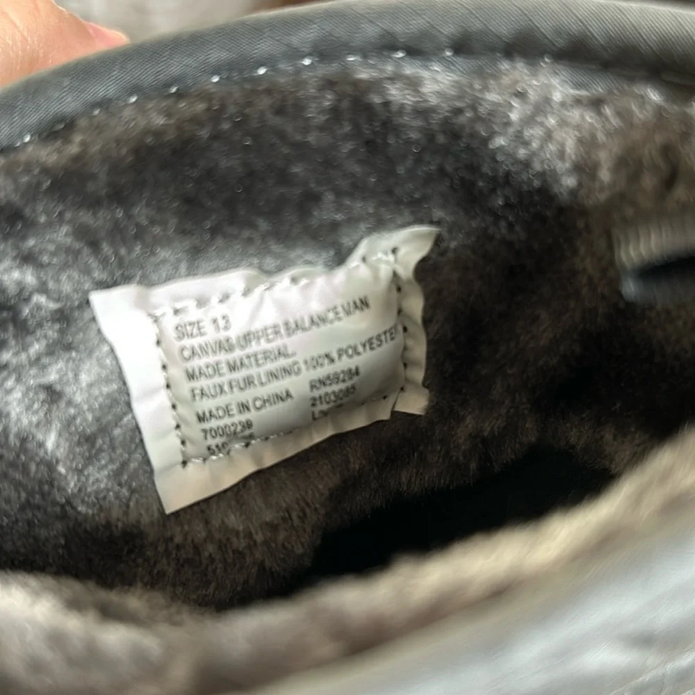 Little Boys Charcoal Gray Sweater Winter Faux Fur  Lined Snow Boots